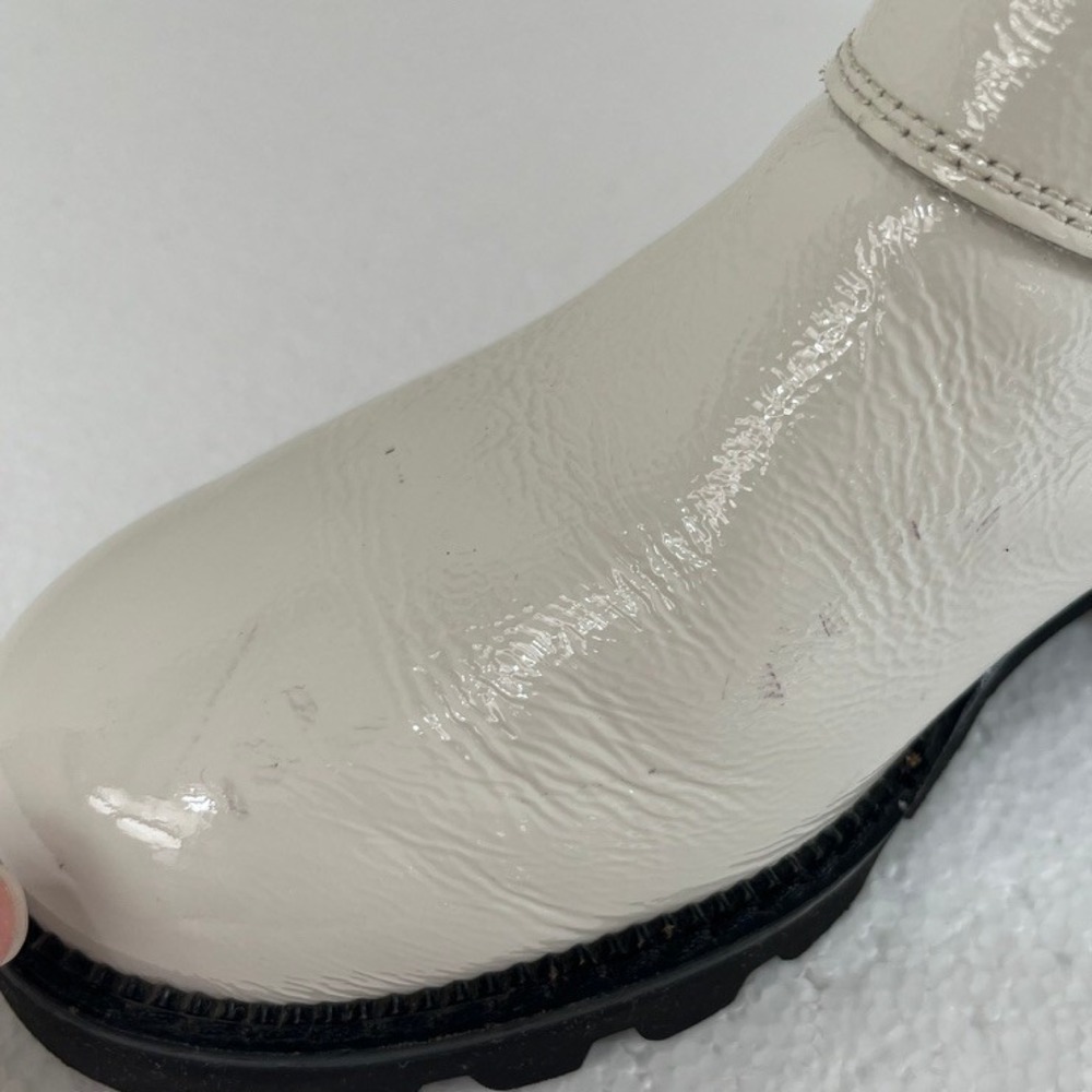 Paul‎ Green Ankle Boots Womens White Sz 6 Block Heel Buckle Accents Zip Up - Picture 7 of 15